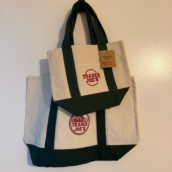 🆕 Trader Joe’s Canvas Large & Mini Tote - SET